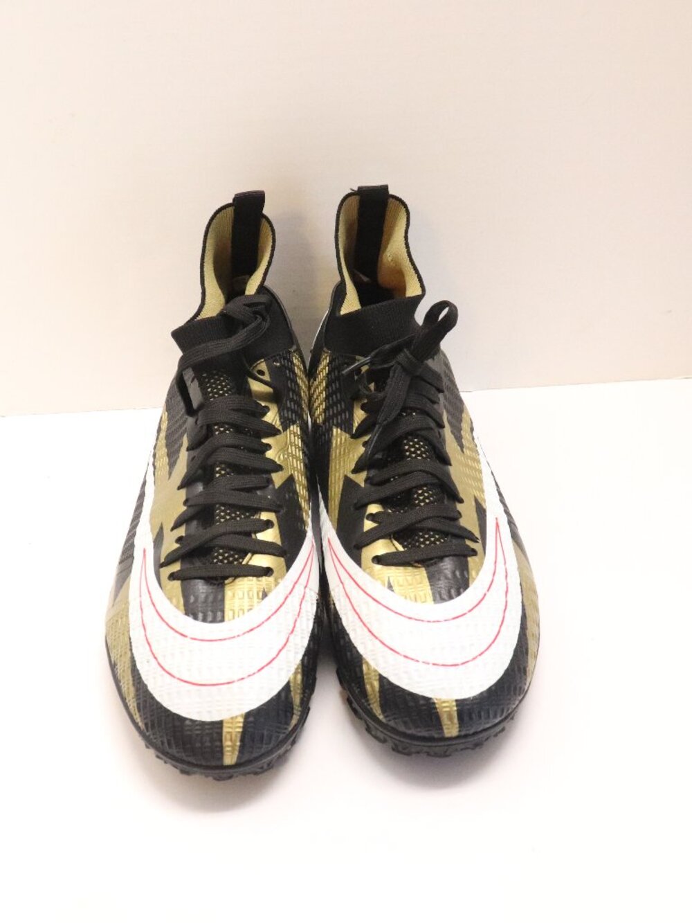 Black Gold Men's High Top Turf Soccer Cleats Training Shoes Size Eu 44 Us 10.5